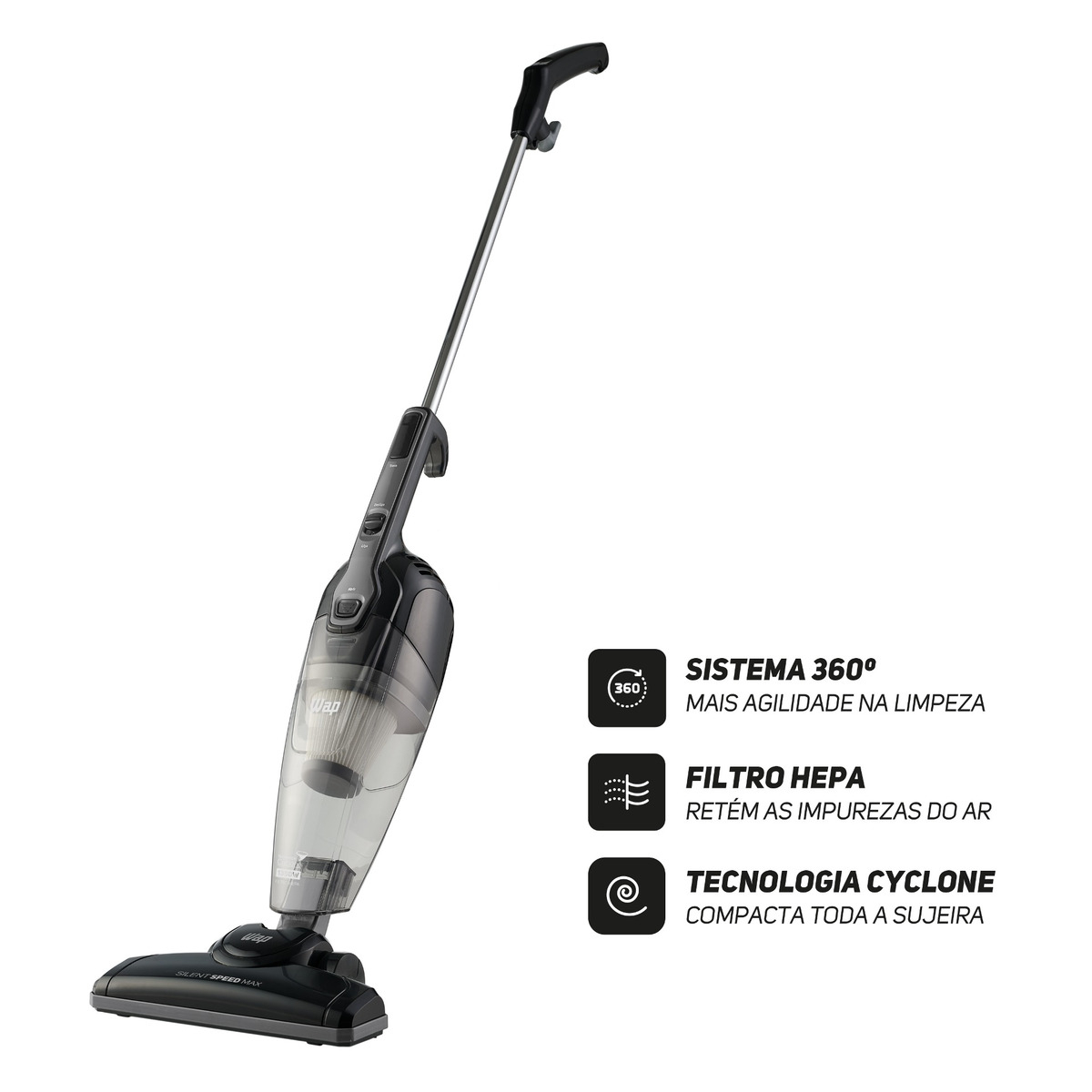 Aspirador de Pó Vertical 3 em 1 1350 W WAP Silent Speed Max 3