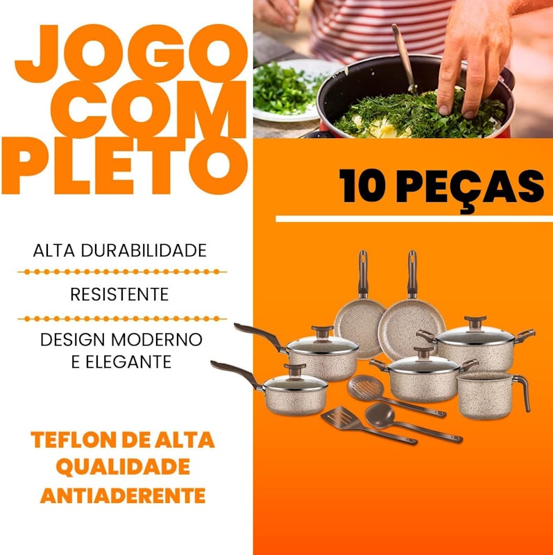 Jogo de Panelas 10 Peças Bianco Antiaderente 5