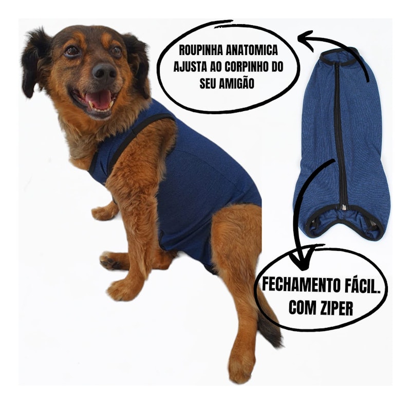 Roupa Protetora Pós-Cirúrgica Pet Macho Fêmea Tam. 00 ao 10 2