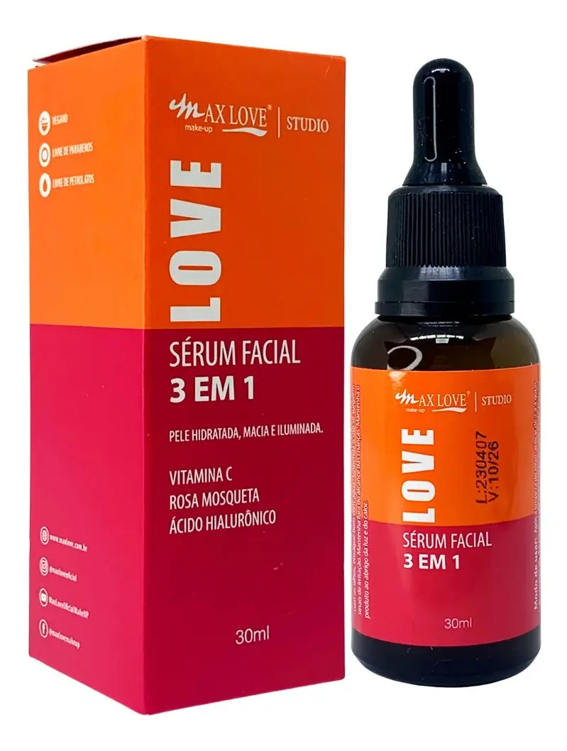 Serum Facial 3 em 1 Vitamina + C Rosa Mosqueta + Ácido Hialurônico 4