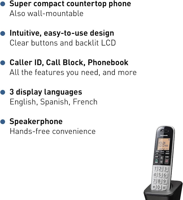 Telefone sem Fio Compacto com DECT 6.0 3