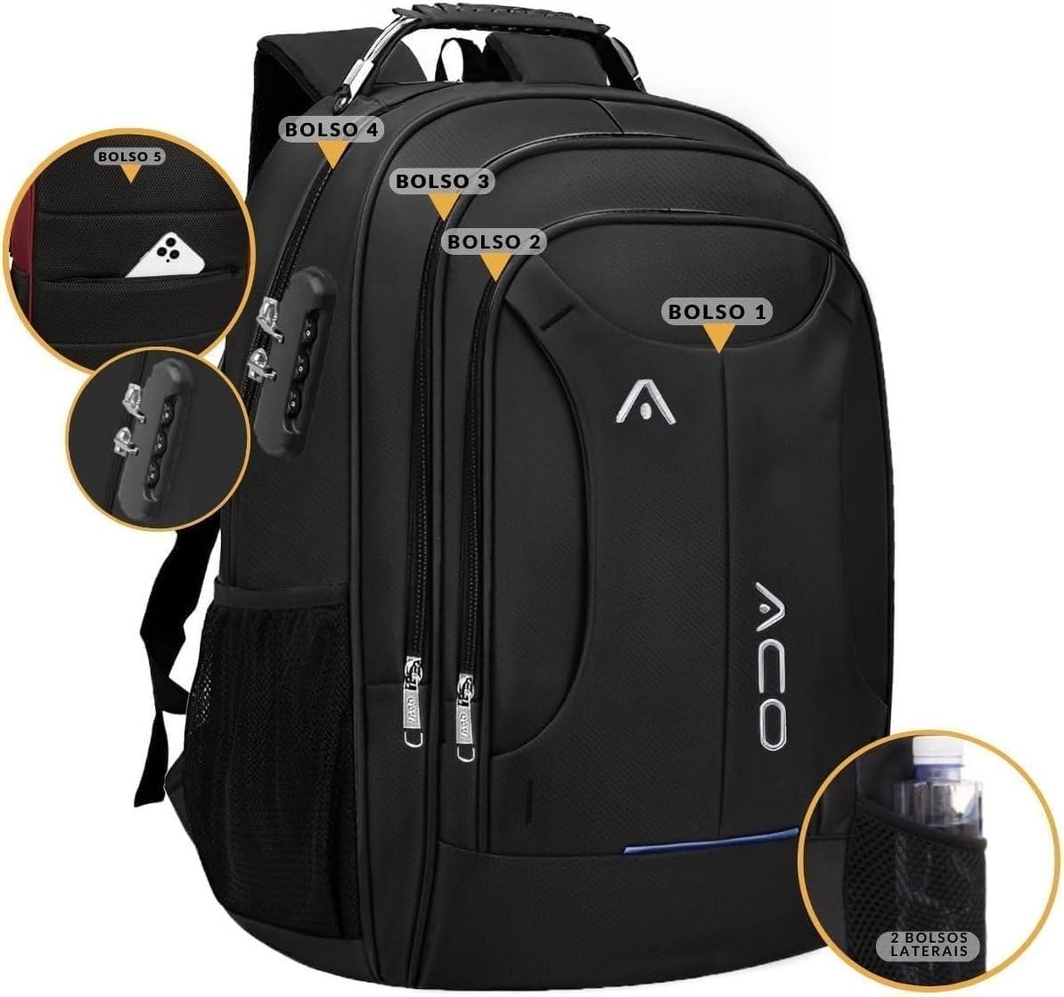 Mochila Masculina Notebook Reforçada 3