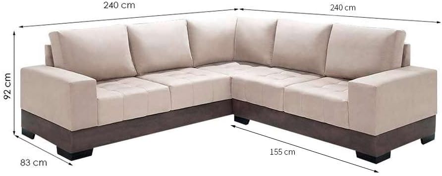 Sofá de Canto 4 Lugares Patrícia Suede Areia 3