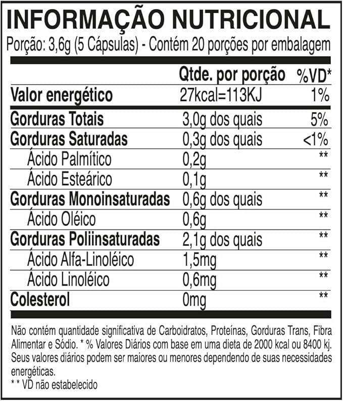 Óleo de Semente de Linhaça Dourada – Flaxseed Oil 600mg 2