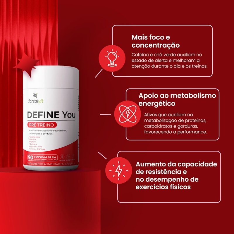 DEFINE YOU Suplemento Pré-Treino, 90 Cápsulas 2