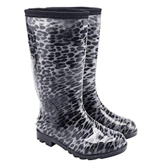 Bota Galocha Feminina Onça Cano Longo Impermeável PVC Leve