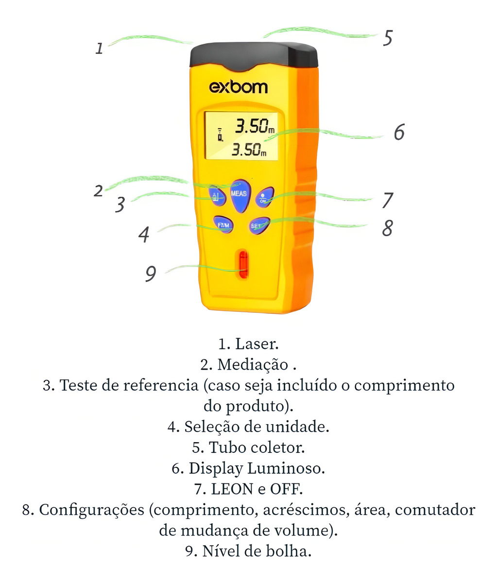 Trena Digital a Laser 18 m Exbom 5
