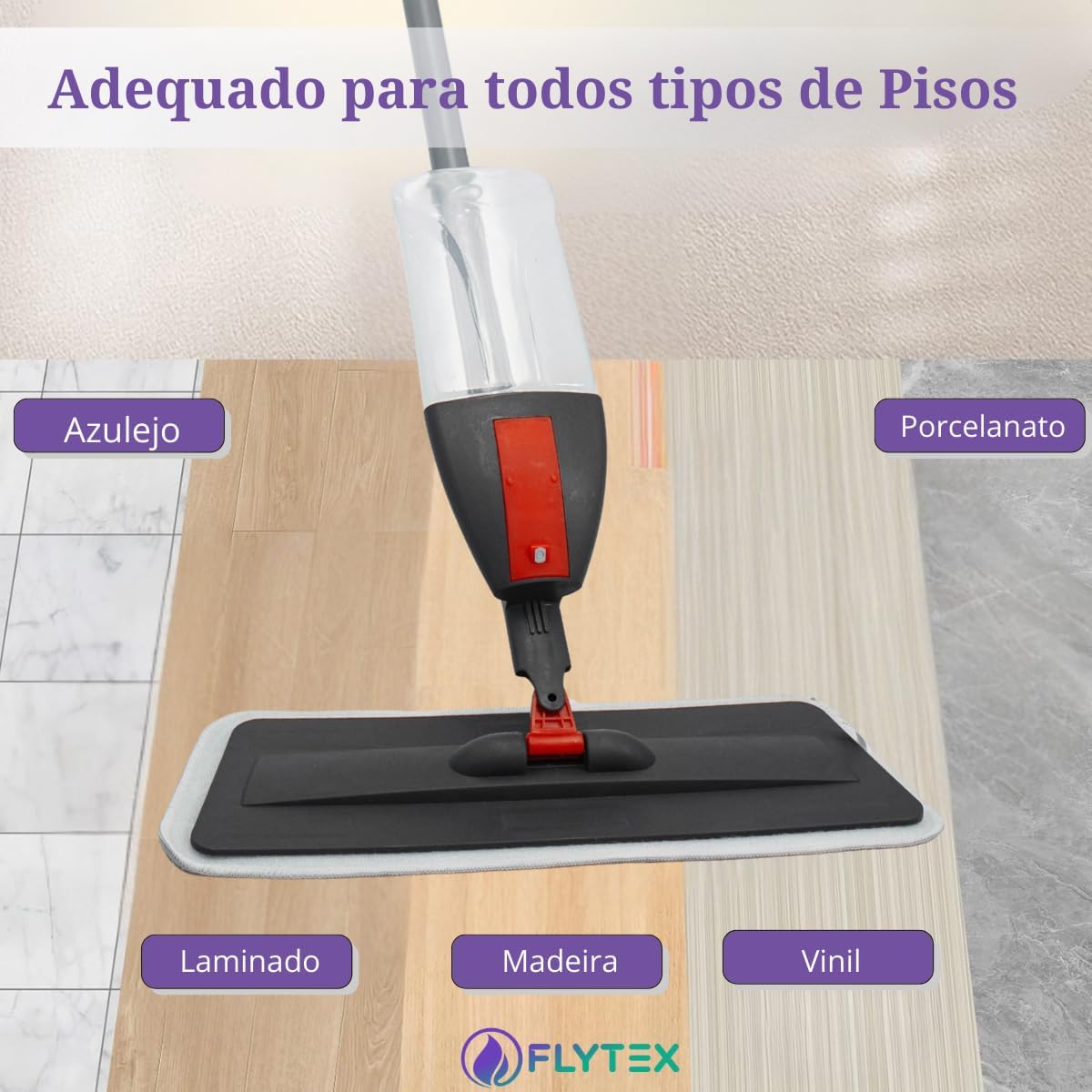 Mop Spray Esfregão Cabo Grande 4