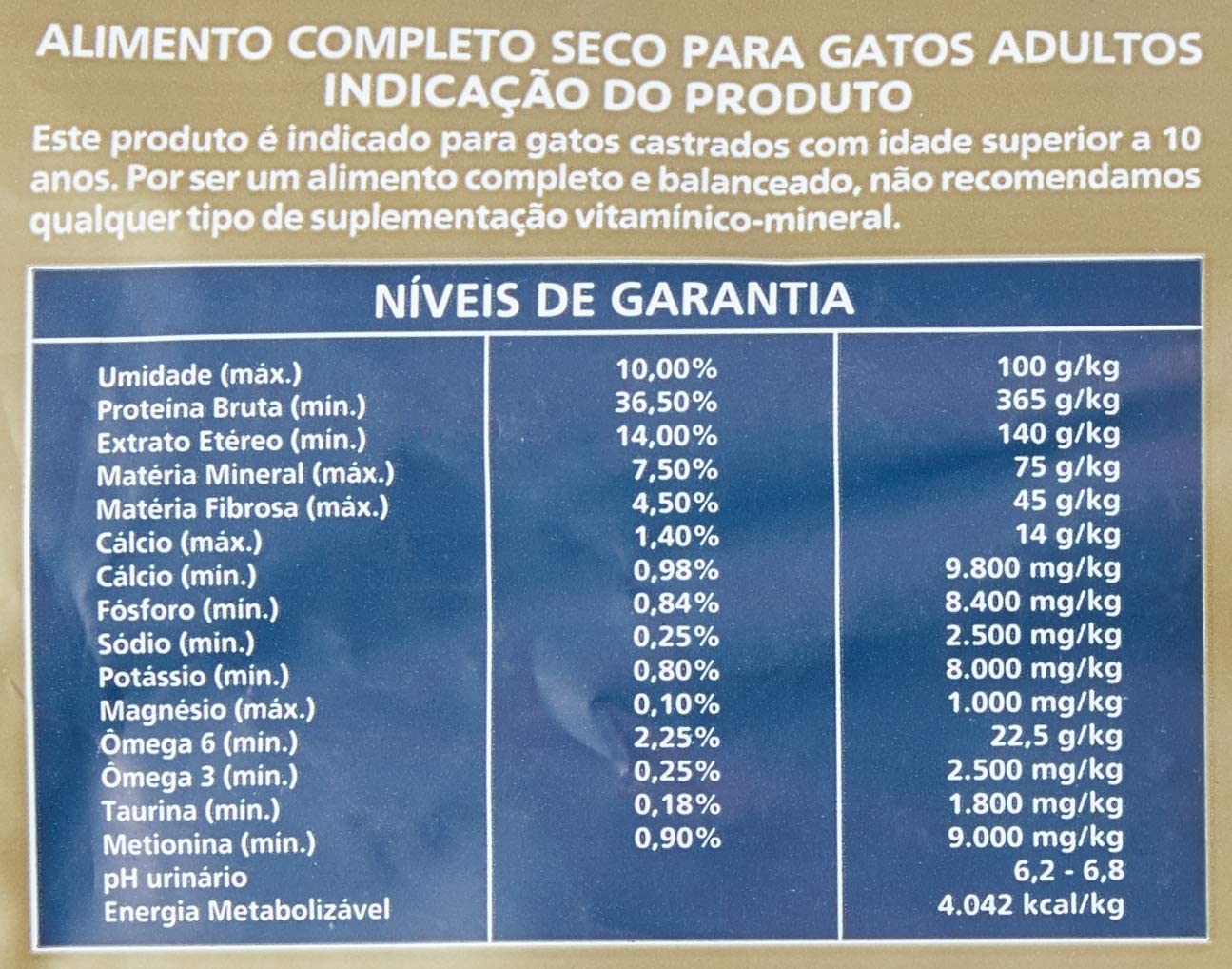 Ração Golden Gatos Castrados Sênior 4