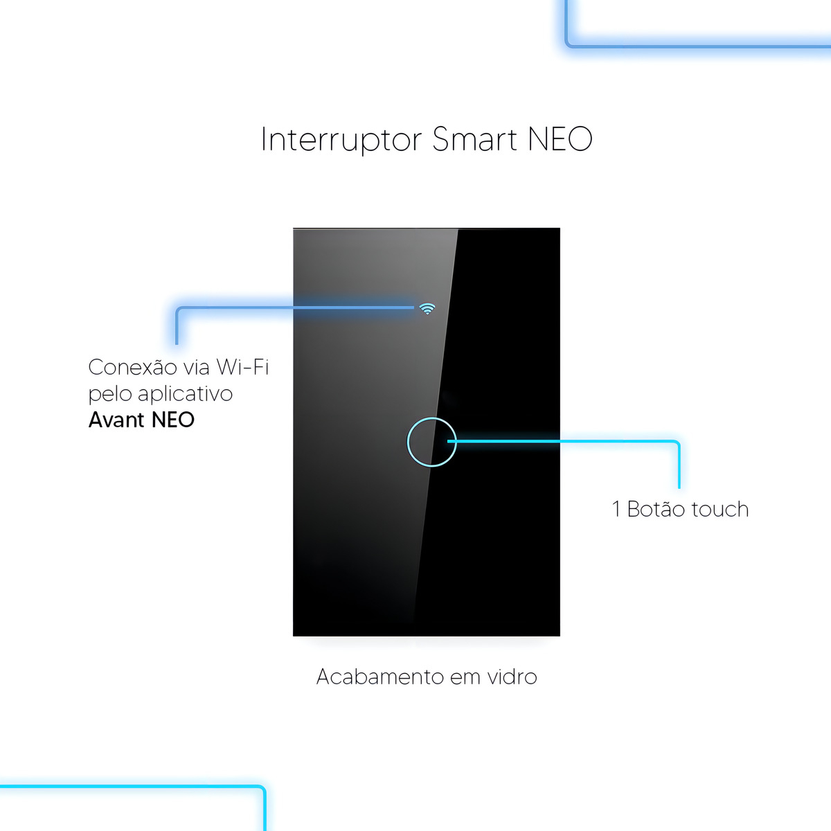Interruptor Inteligente Wi-Fi 1 Botão 4x2 5