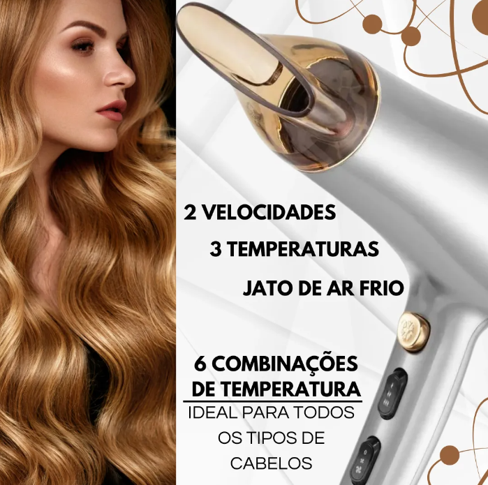 Secador de Cabelos Íons Tourmaline 2100 W 2
