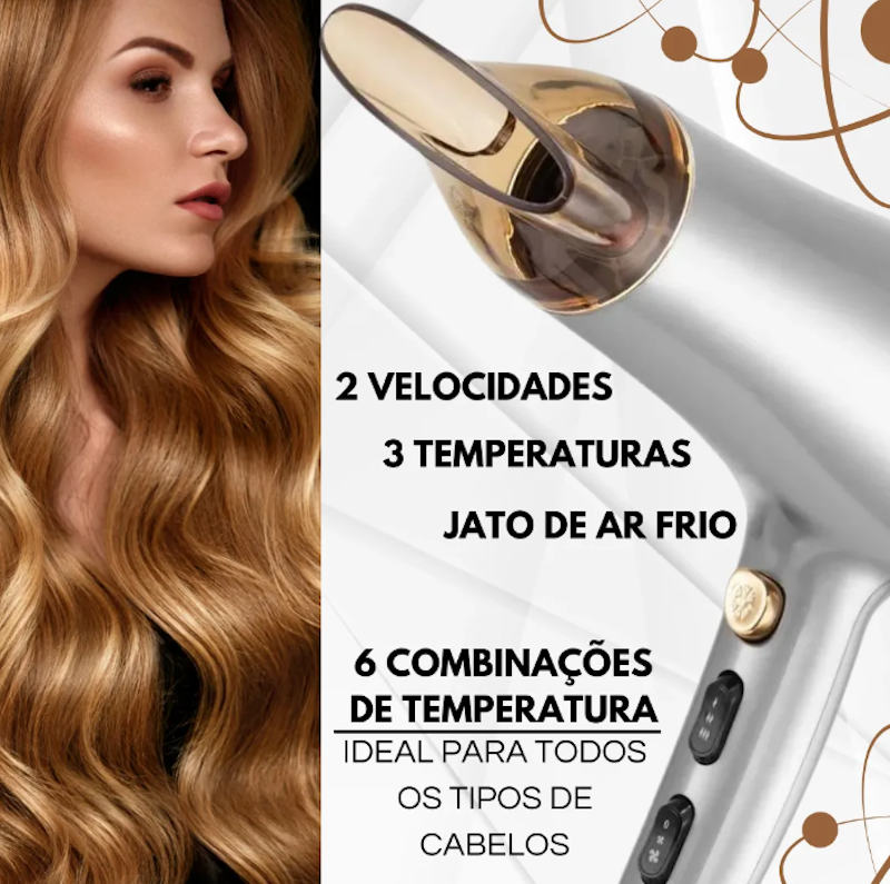 Secador de Cabelos Íons Tourmaline 2100 W 2