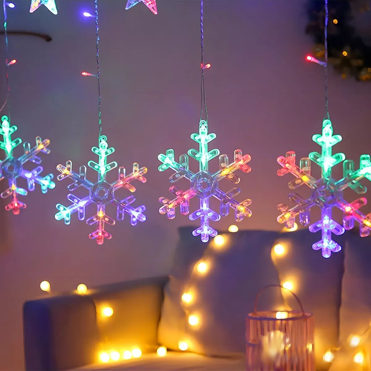 Cascata com Flocos de Neve de LED 2