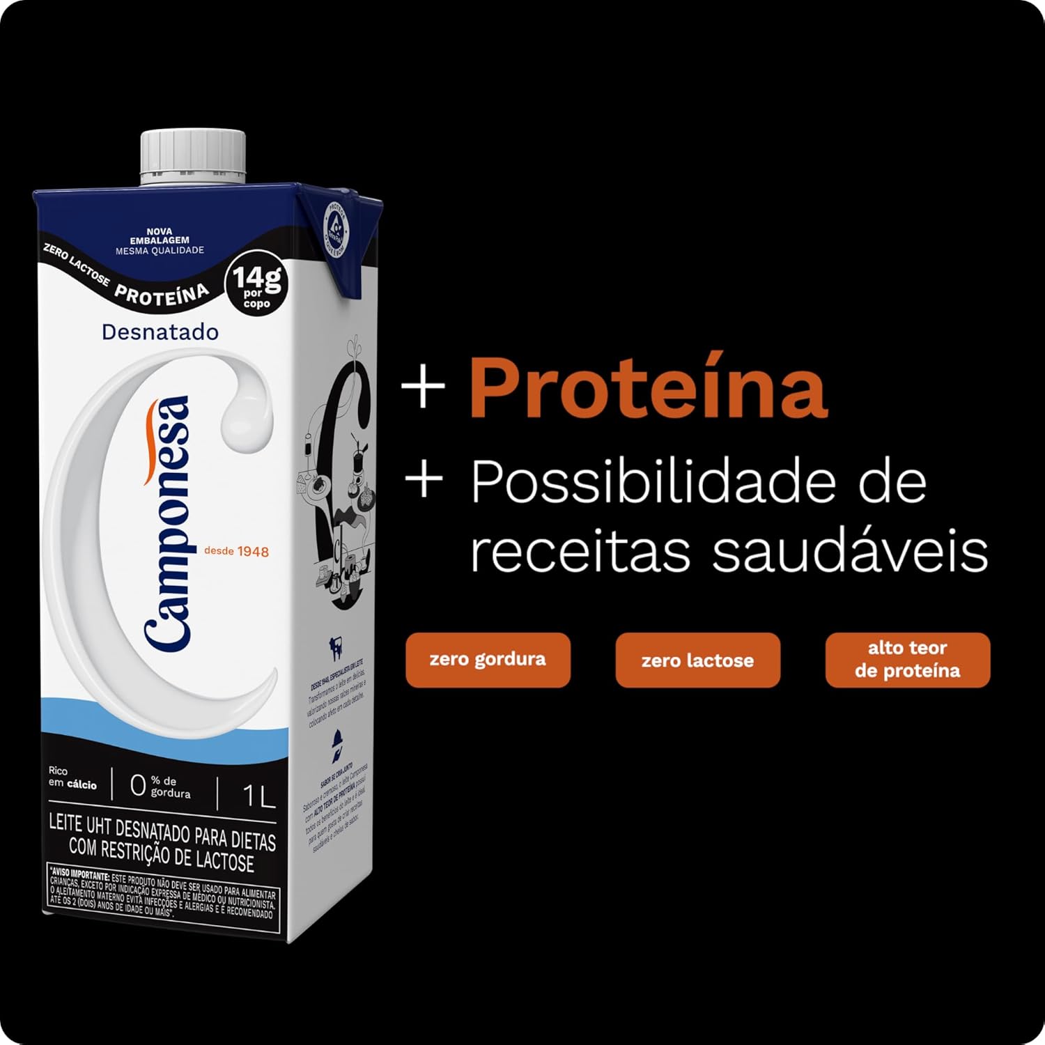 Leite Zero Lactose Desnatado Camponesa 5