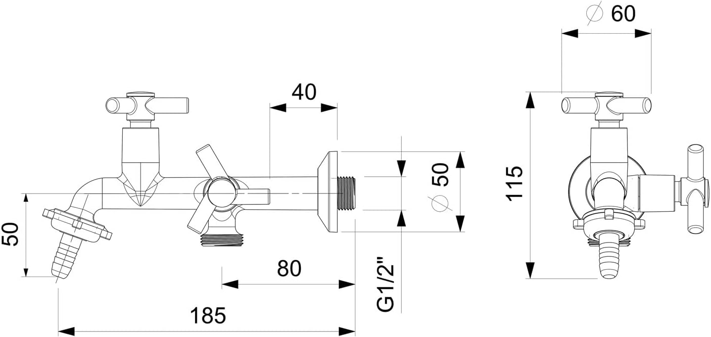 Torneira para Tanque e Máquina de Parede 5