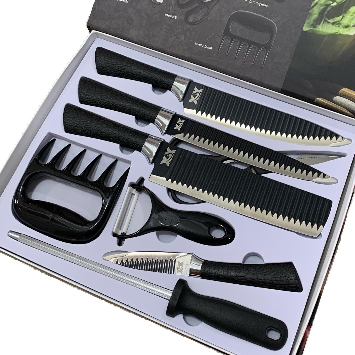 Kit Churrasco Conjunto 8 Peças Facas Gourmet Azimark 1