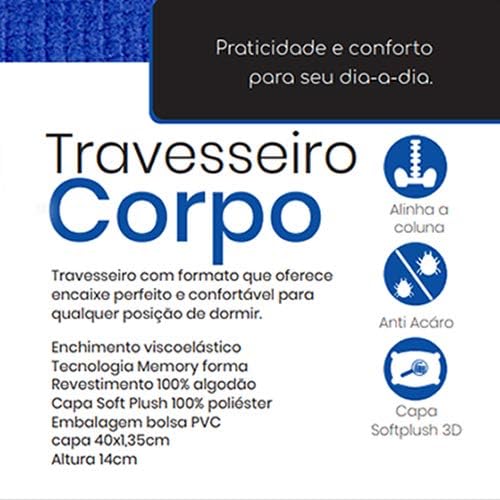 Travesseiro de Corpo Viscoelástico Nasa Médio 3