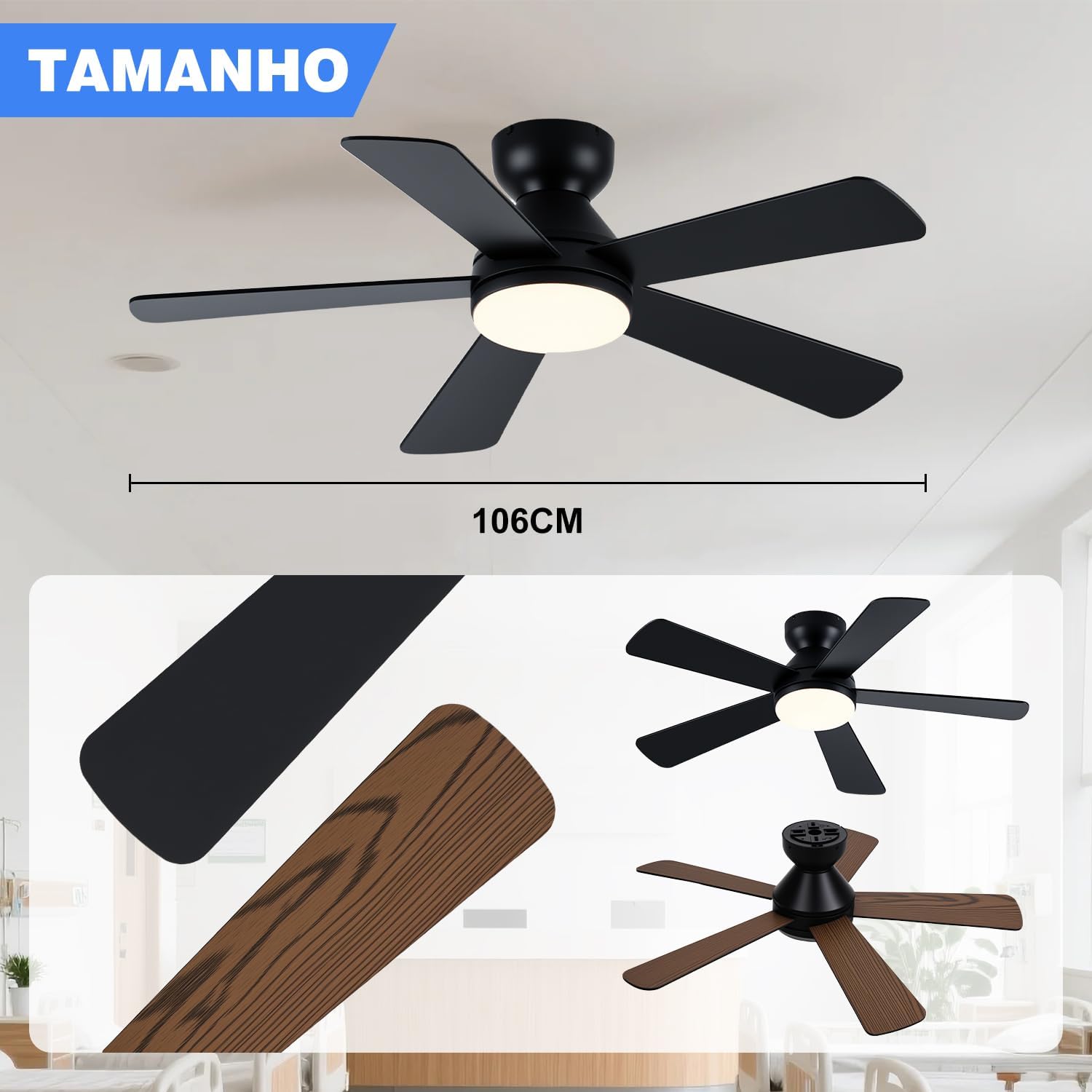 Ventilador de Teto com Controle Remoto Hivento 3