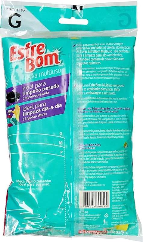 Luva Látex Multiuso Grande Amarela EsfreBom 2