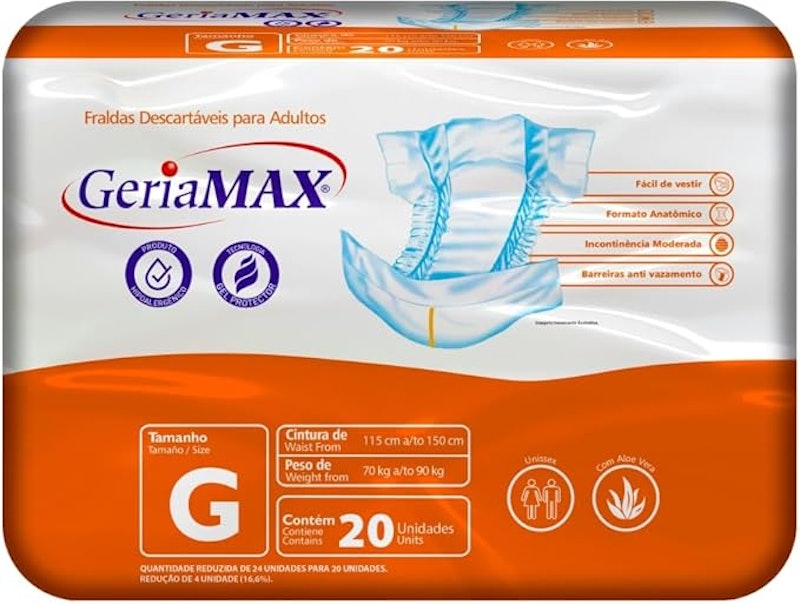 Fralda Descartável Geriátrica Geriamax G 1