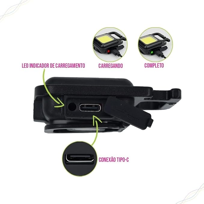 Mini Lanterna Multifuncional COB  4