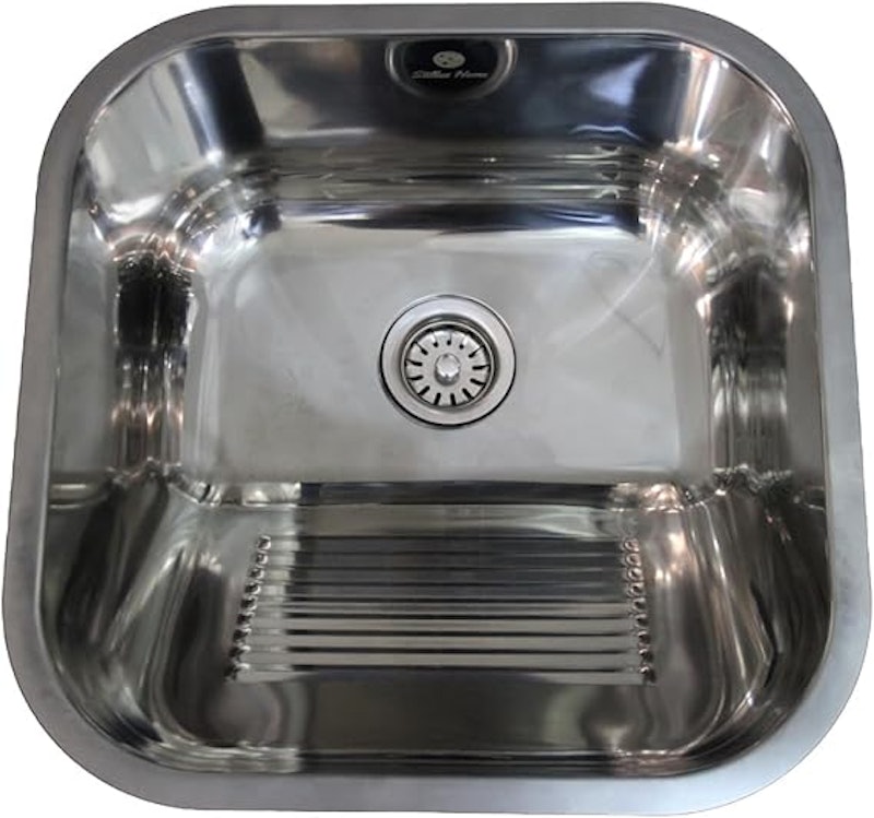 Tanque Lavanderia Polido 44x44 Aço Inoxidável 304 Premium 1