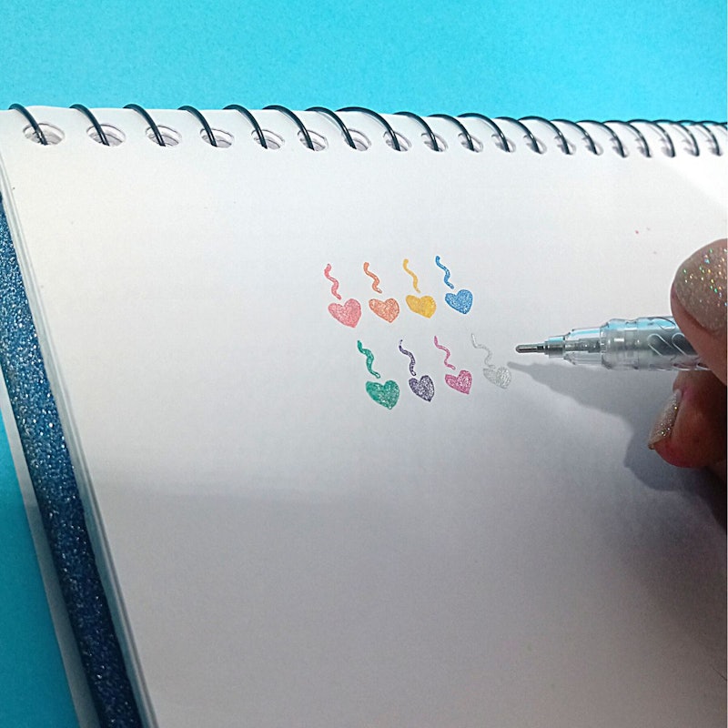 Caneta Esferográfica Gel com Glitter 3