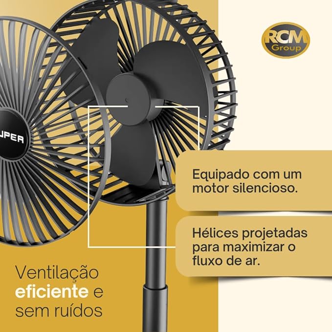 Ventilador Portátil Dobrável de Mesa USB RCM GROUP 5