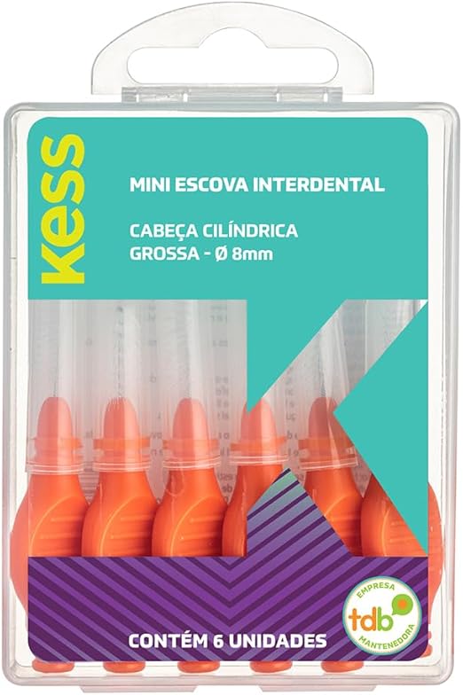 Mini Escova Interdental Cilíndrica Grossa 8 mm com 6 Unidades 1