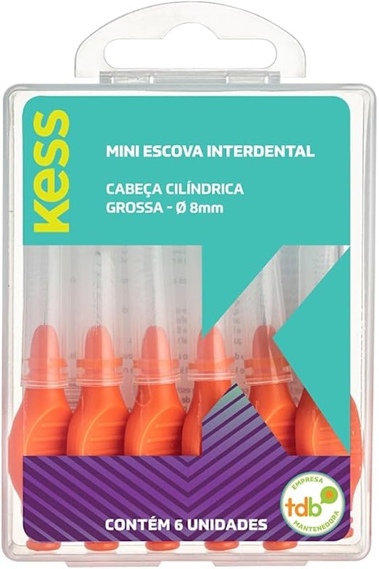 Mini Escova Interdental Cilíndrica Grossa 8 mm com 6 Unidades 1