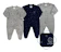 ANO ZERO Macacão Bebê Menino Plush Estampado e Listrado Kit Macacão Plush Menino 3 Peças 1