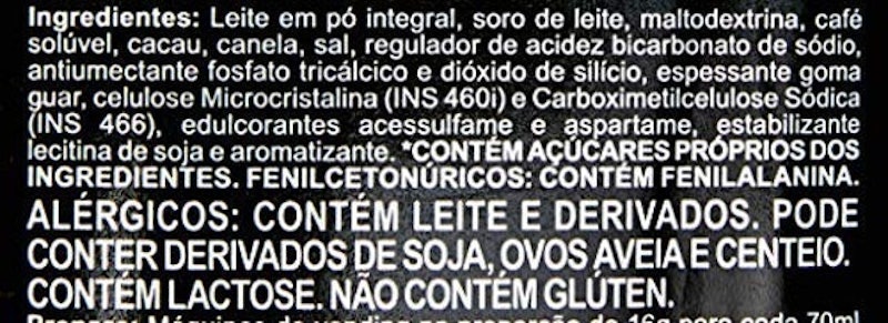 Cappuccino sem Adição de Açúcar América 3