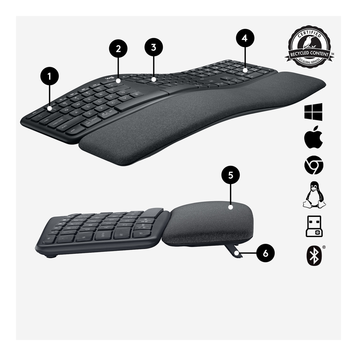 Teclado sem Fio Logitech ERGO K860 5