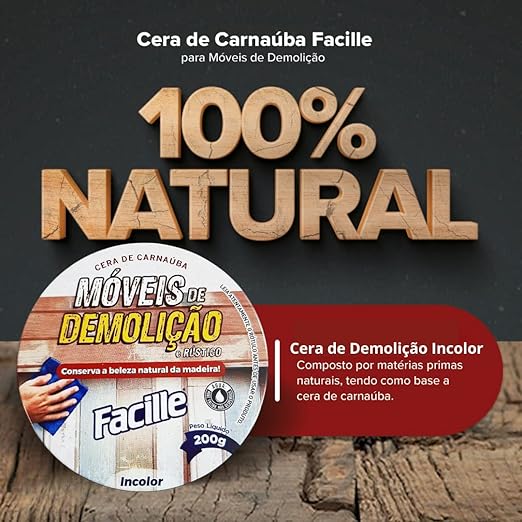 Cera para Móveis de Demolição e Madeiras Facille 4