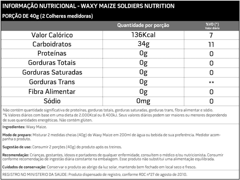 Waxy Maize 1 kg 100% Puro Importado Soldiers Nutrition 2