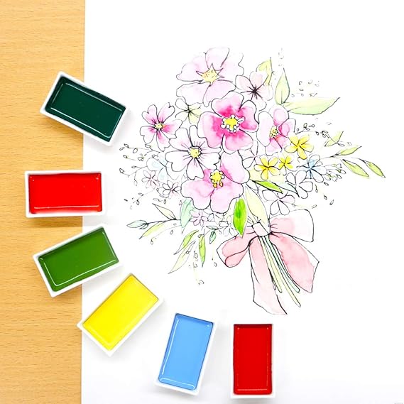 Conjunto de Aquarela Profissional 48 Cores Gansai Tambi 3
