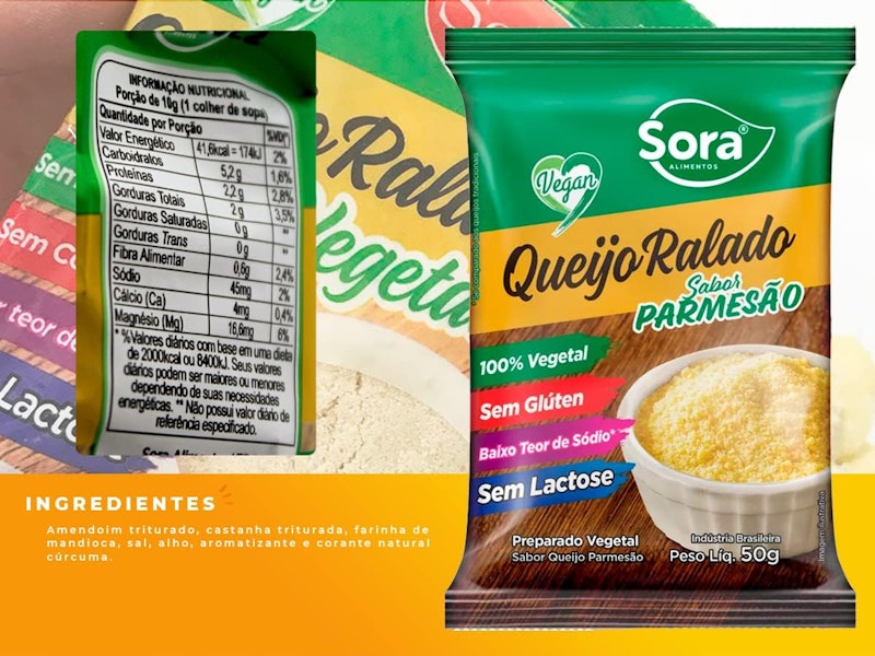 Queijo Ralado Vegetal Sabor Parmesão Sora 5