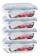 U4HOME Kit 4 Potes de Vidro Retangular com Tampa Hermética 640 ml 1
