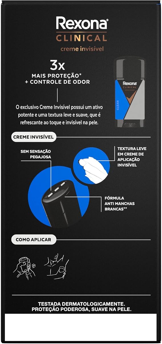 Antitranspirante Masculino Creme Clinical Clean Rexona 5
