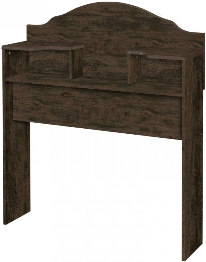 Cabeceira para Cama Box Solteiro 2 Nichos Evelyn Nogal 3