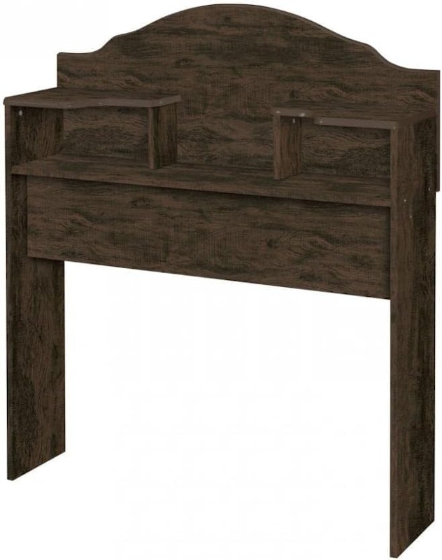 Cabeceira para Cama Box Solteiro 2 Nichos Evelyn Nogal 3