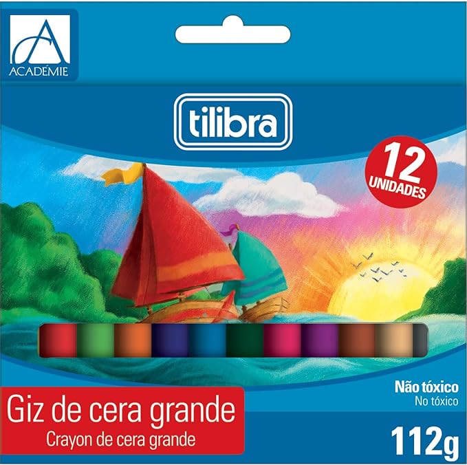 Giz de Cera 12 Cores Big Académie 1