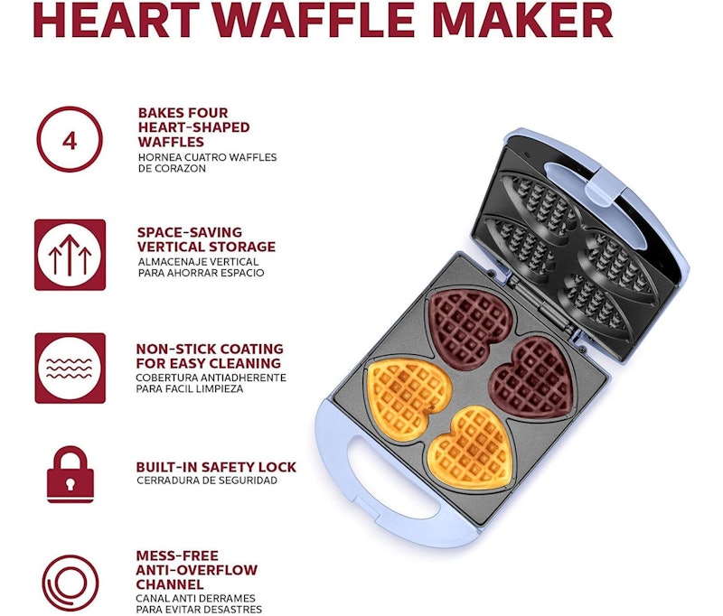 Máquina de Waffles em Formato de Coração com 4 Seções 5