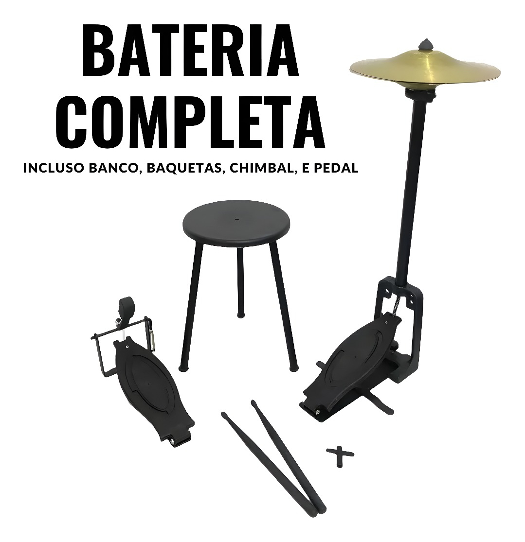 Bateria Infantil com Chimbal Profissional 2 Toms 4