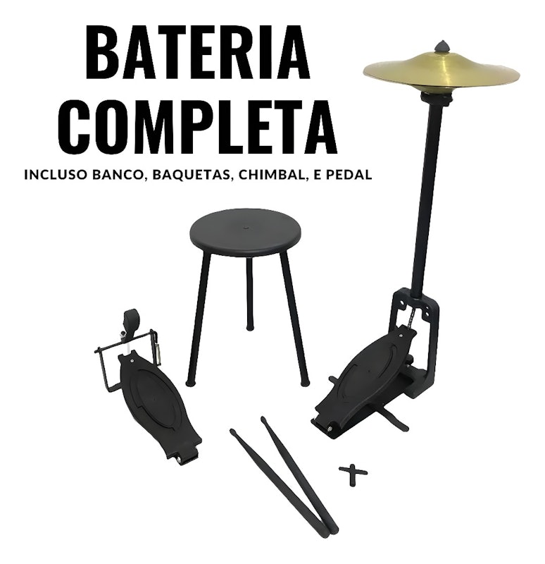 Bateria Infantil com Chimbal Profissional 2 Toms 4