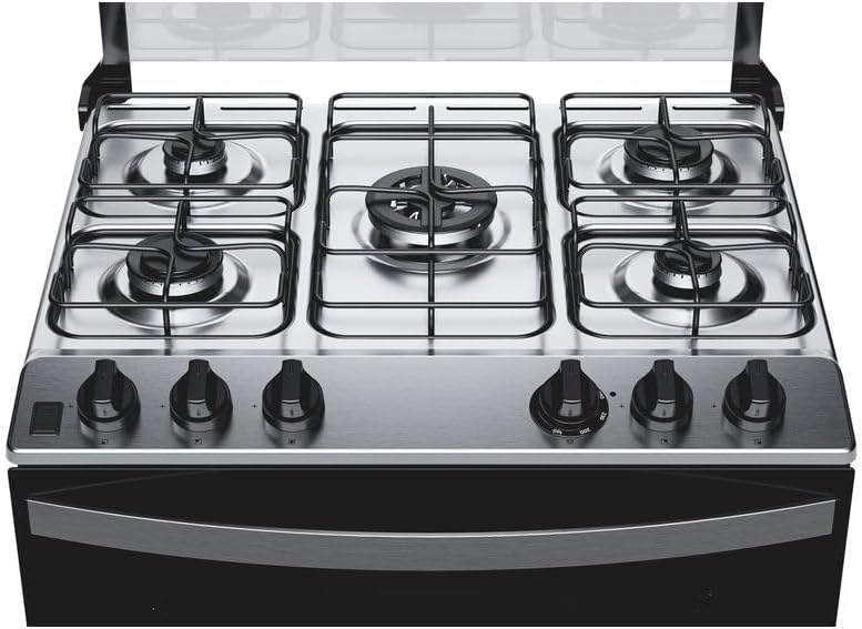 Fogão 5 Bocas Cor Inox com Turbo Chama 5