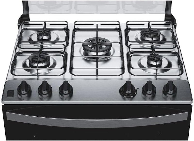 Fogão 5 Bocas Cor Inox com Turbo Chama 5