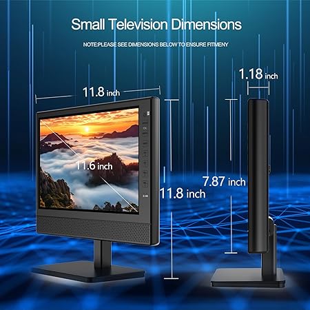 TV de Tela Plana Portátil de 12” 5