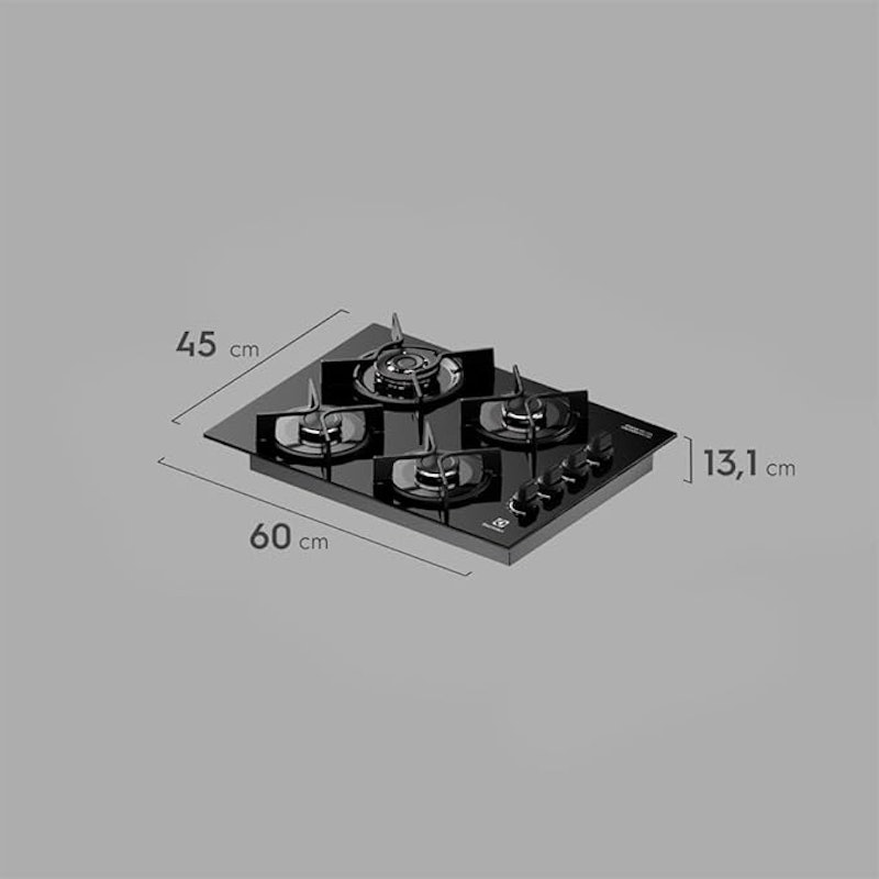 Cooktop 4 Bocas a Gás Electrolux Mesa Vidro Experience Tripla Chama e Grade de Ferro 2