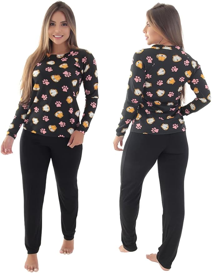 Pijama Outono Inverno Manga Longa Bicolor 1